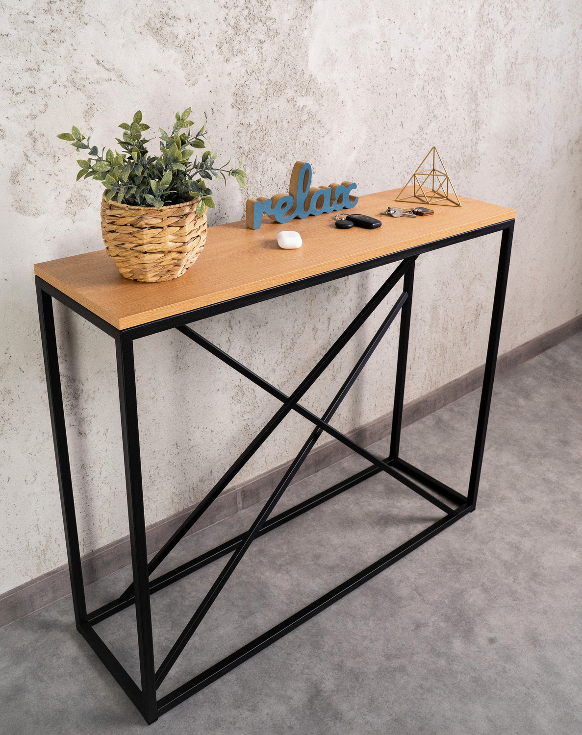 Konsola loftowa MIXO 100 × 30 cm Czarna 7.jpg